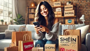 mulher fazendo compras